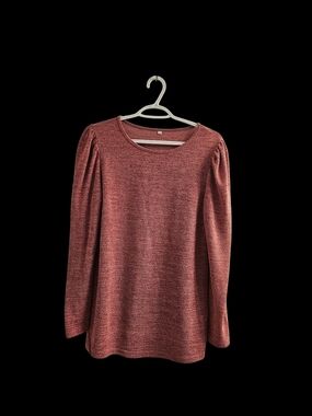 Women's Long-Sleeve Crew Neck Top in Dusty Rose